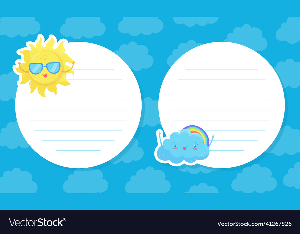 Notebook card notes stickers page template vector image Notebook card notes stickers page template