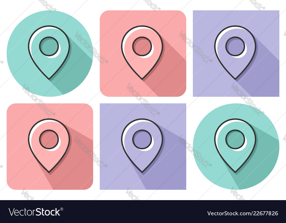Outlined icon of location with parallel and not Vector Image