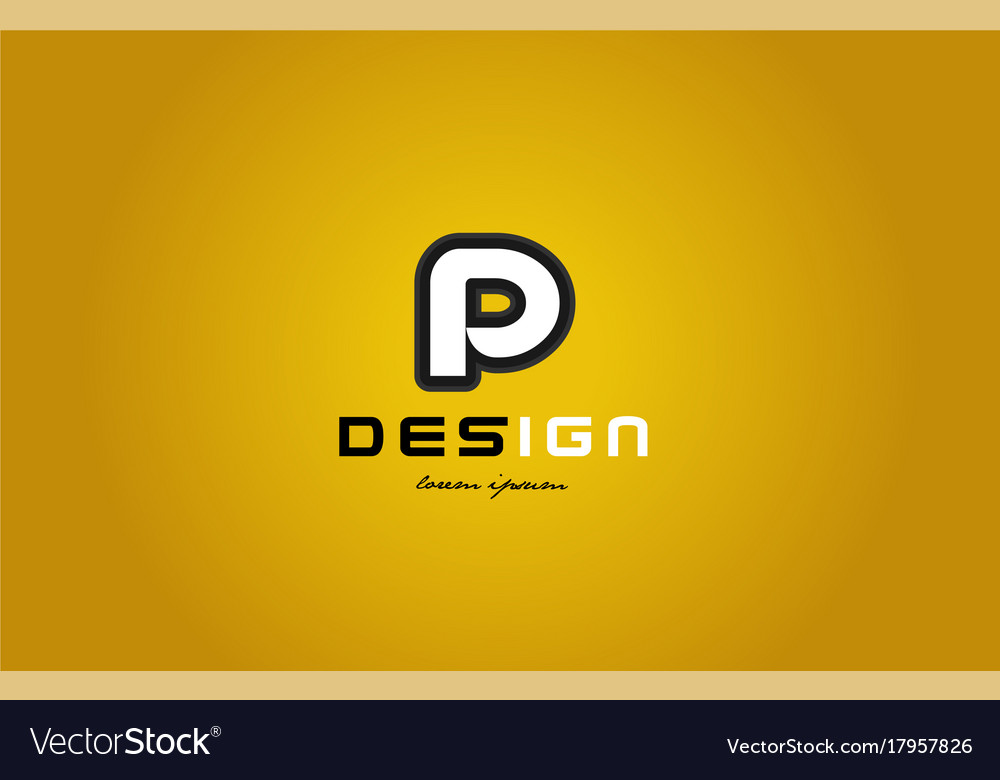 P alphabet letter white on yellow background