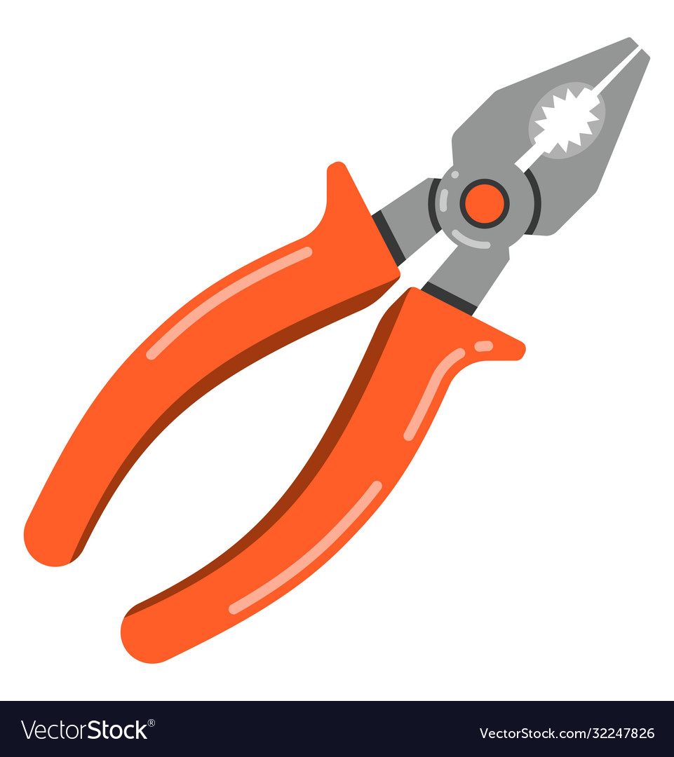 Pliers tool icon flat Royalty Free Vector Image