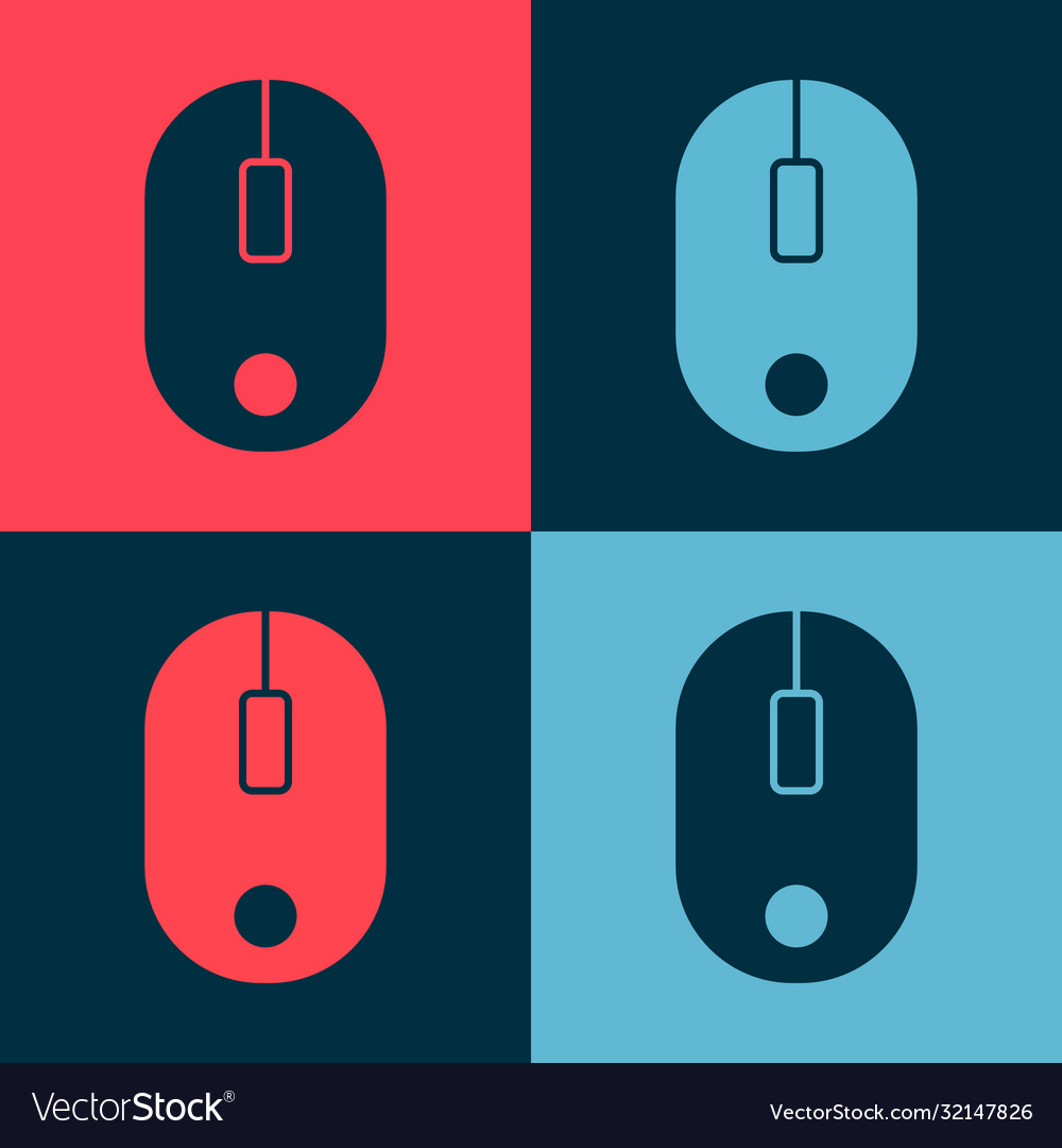 Pop art computer mouse icon isolated on color Vector Image Pop art computer mouse icon isolated on color