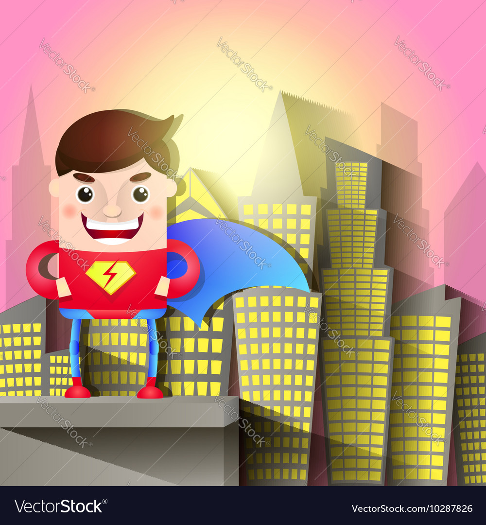 Power superhero cartoon