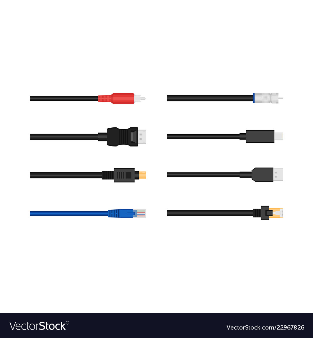 Realistic detailed 3d network data cable Vector Image
