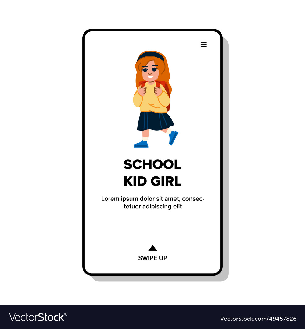 Student school kid girl Royalty Free Vector Image