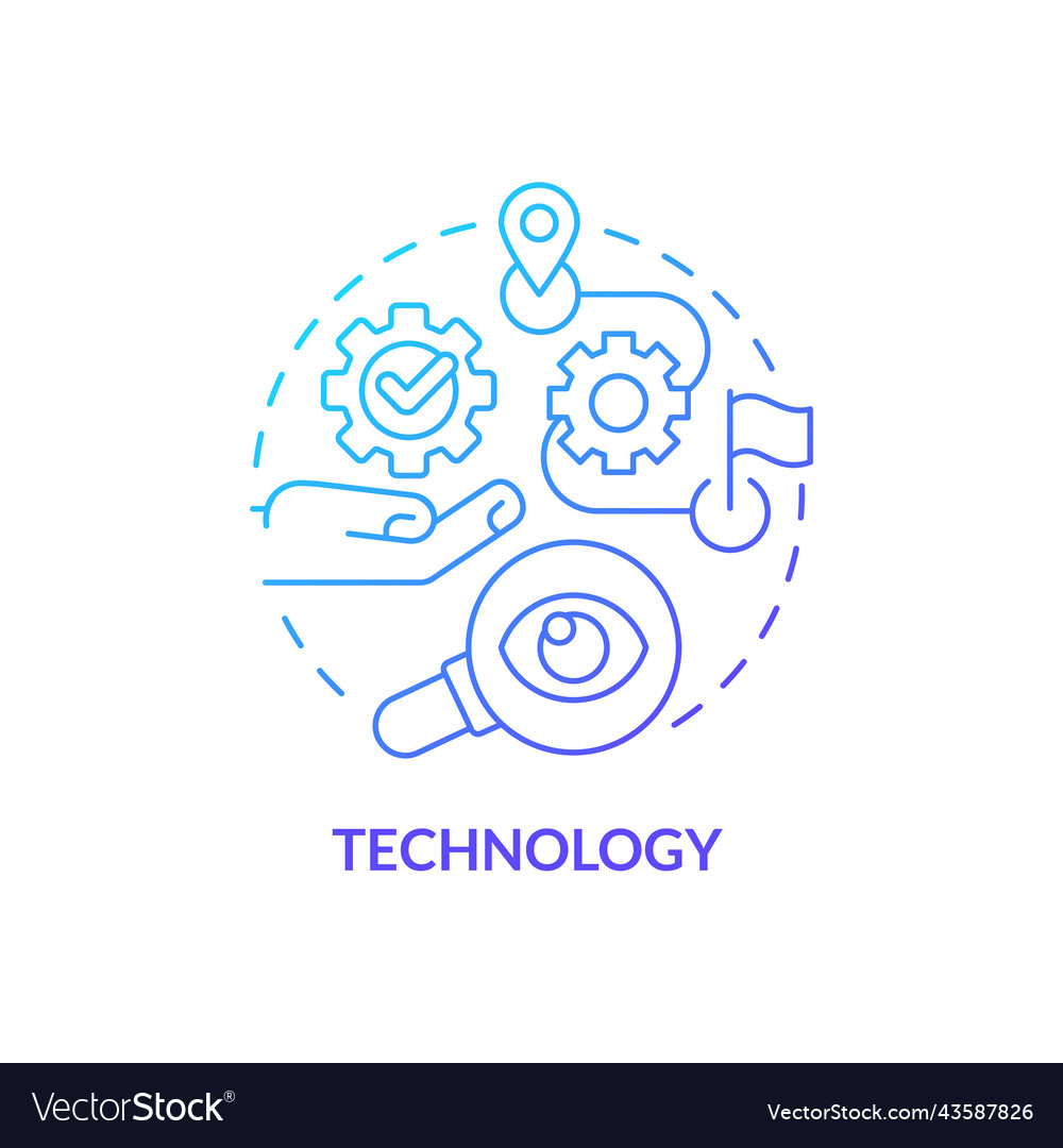 Technology blue gradient concept icon Royalty Free Vector