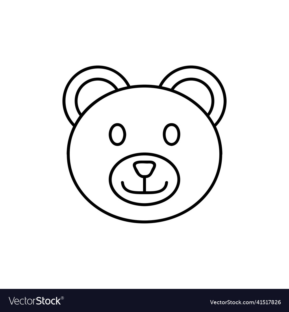 Teddy bear face icon simple isolated logo symbol Vector Image