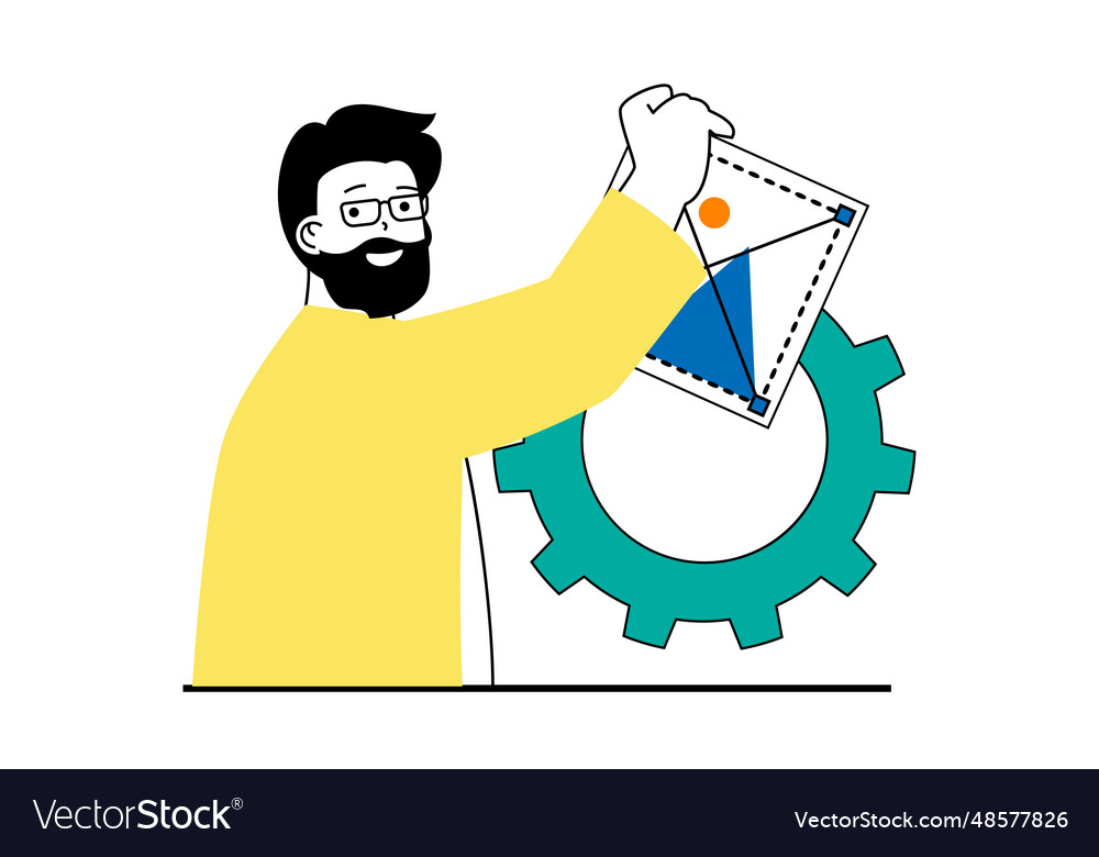Web Development Concept With People Scene In Flat Vector Image Web Development Concept With People Scene In Flat Vector Image