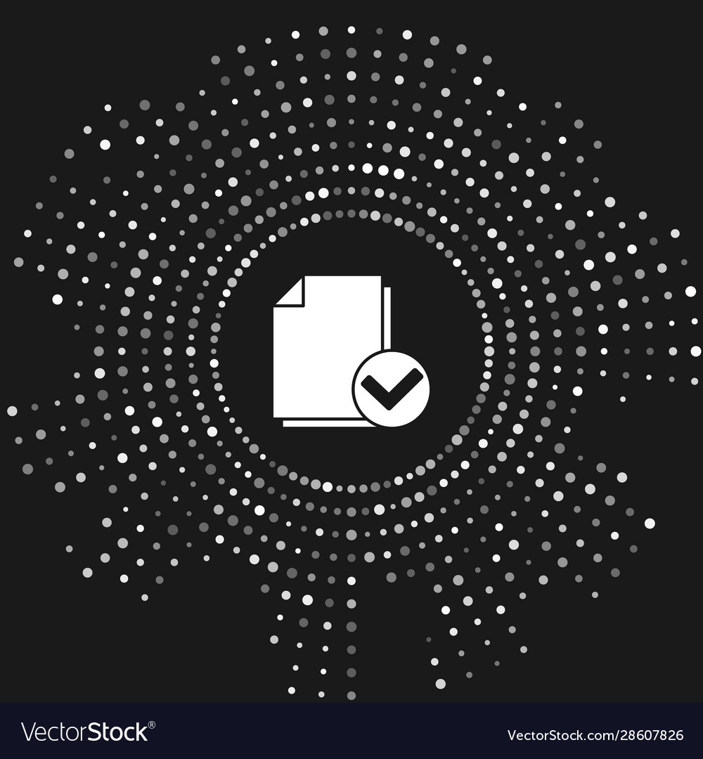 White document and check mark icon isolated vector image White document and check mark icon isolated