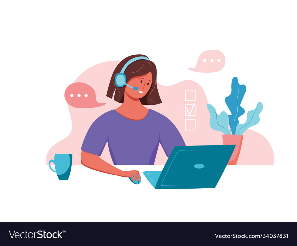 Call center operator customer Vector Image Call center operator customer