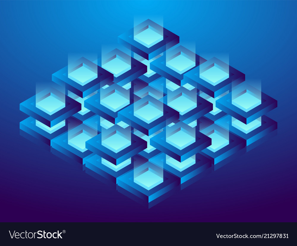 Cryptocurrency and blockchain vector image Cryptocurrency and blockchain