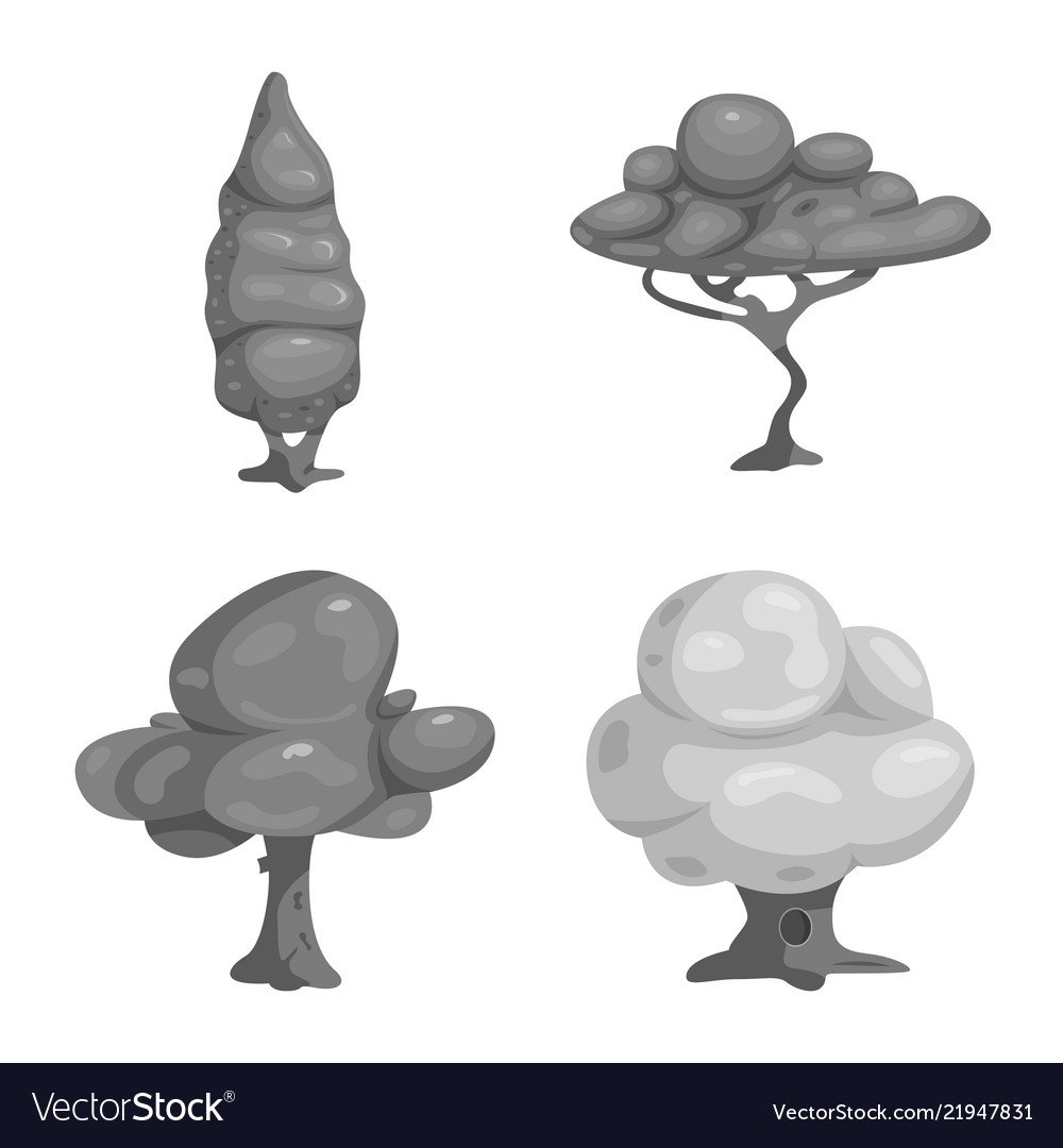 Design of tree and nature sign set
