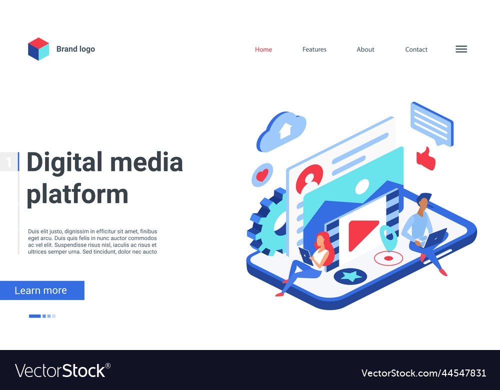 Digital media platform landing page users upload