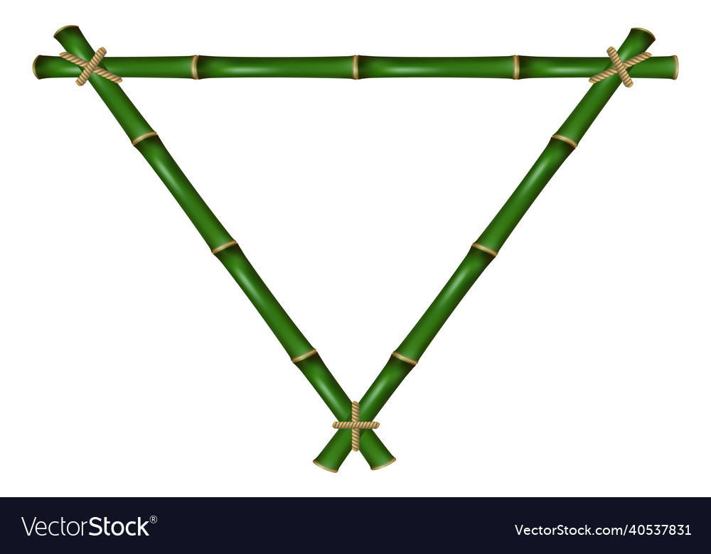 Empty triangular frame bamboo stick sign green