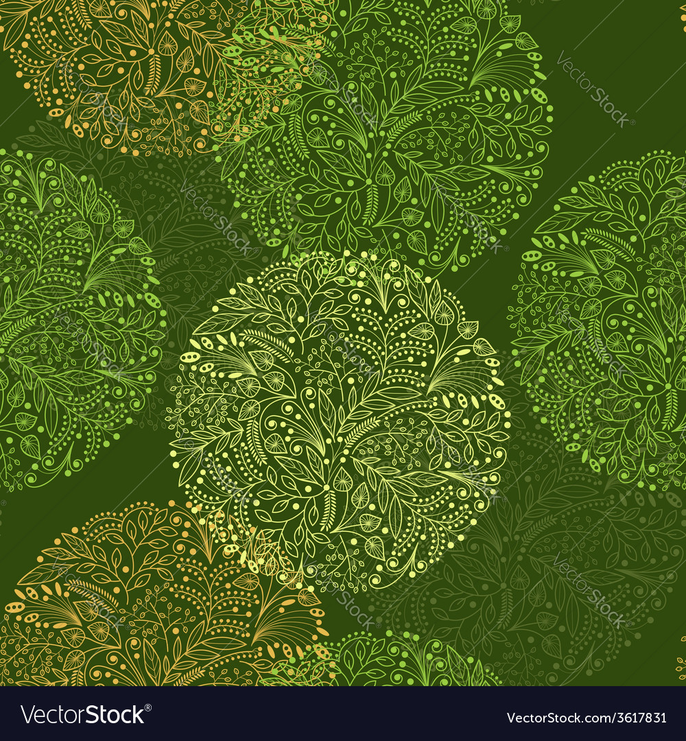 Floral circles seamless pattern