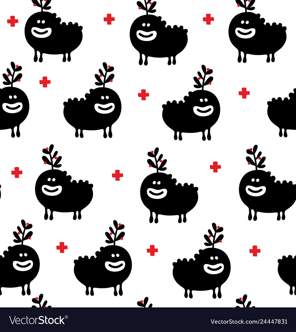 Funny monster with red berries on the head