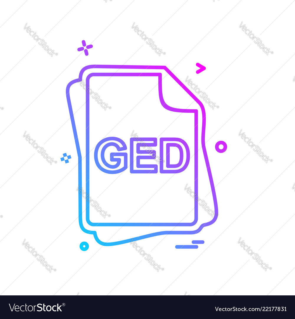 Ged file type icon design vector image Ged file type icon design
