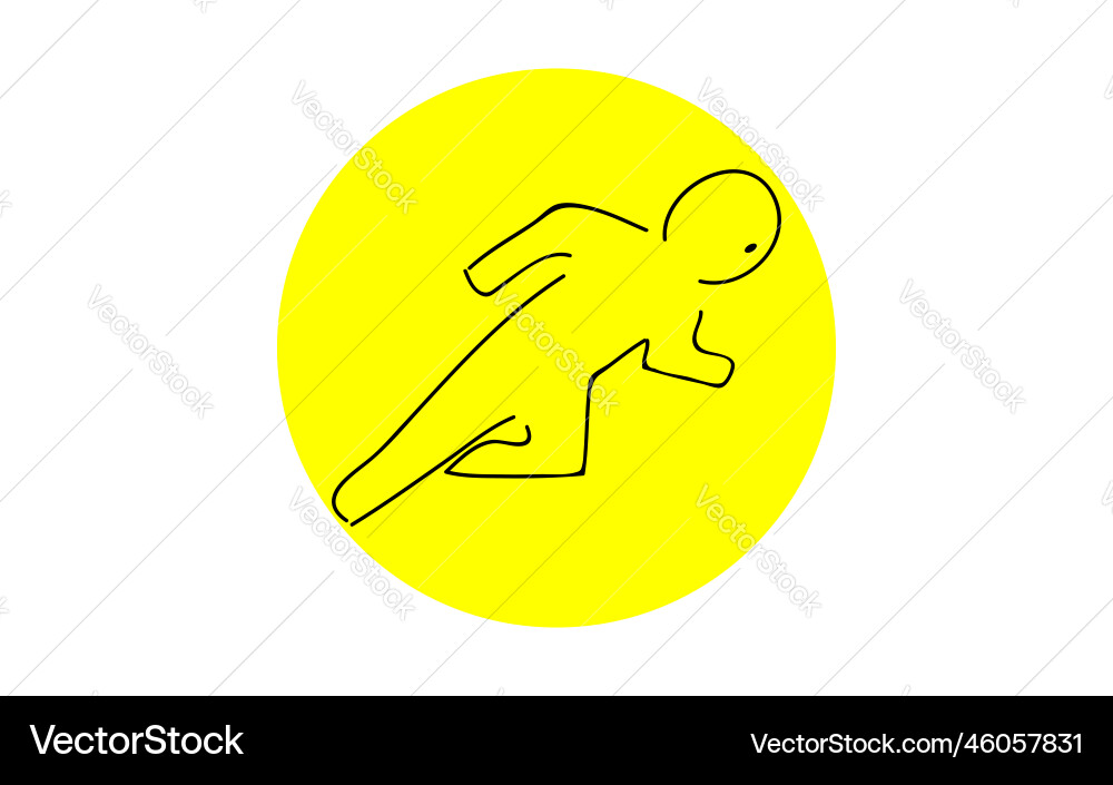 Handwritten simple icon runner Royalty Free Vector Image