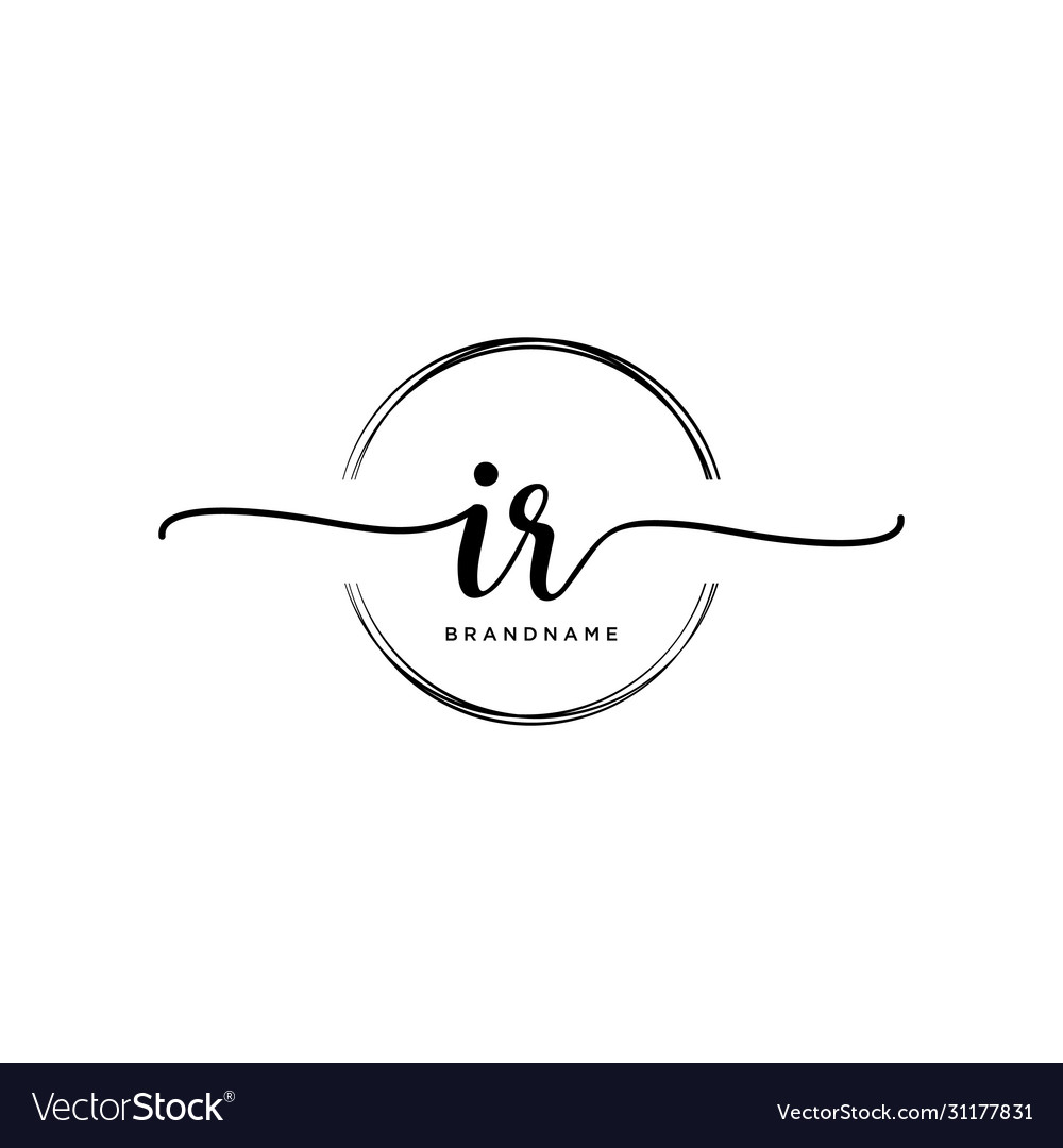 Ir initial handwriting logo with circle template Vector Image Ir initial handwriting logo with circle template
