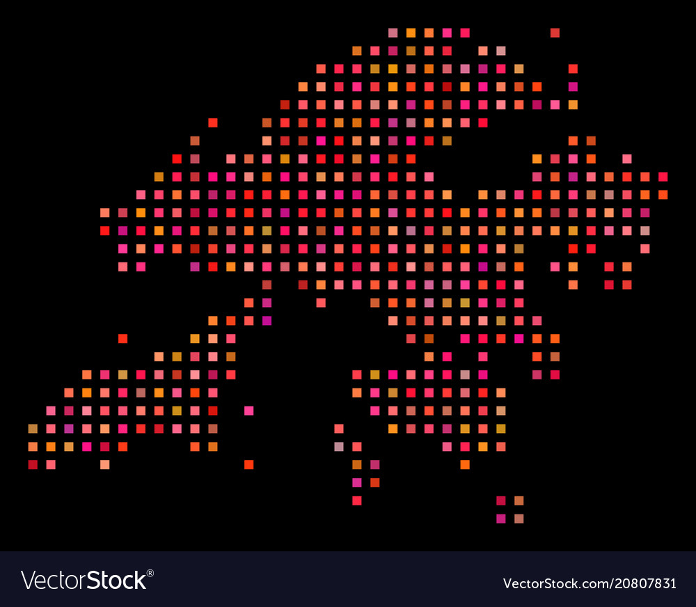 Pixel hong kong map vector image Pixel hong kong map