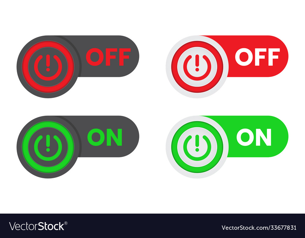 Power push button on or off icon a transparent