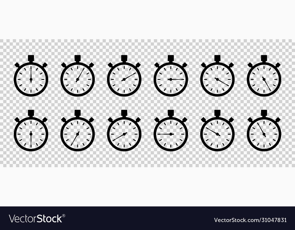 Timers icon on transparent background isolated vector image Timers icon on transparent background isolated