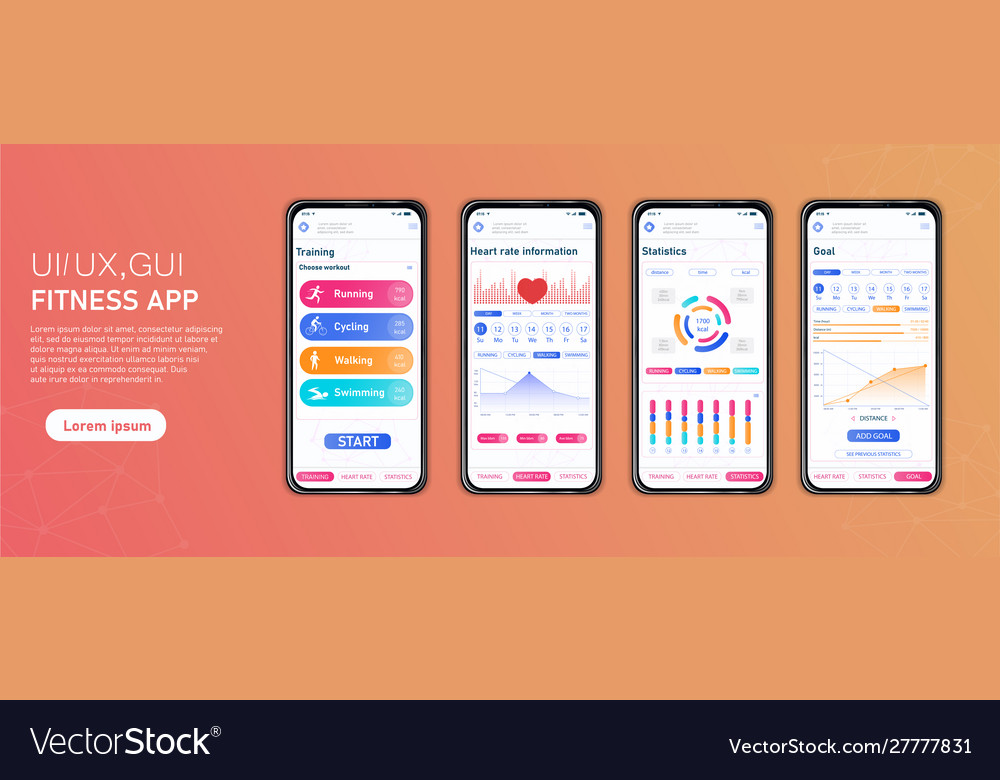 Ui ux gui screens Vector Image Ui ux gui screens