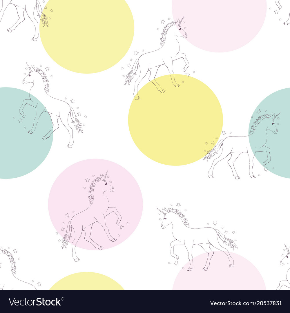 Unicorn seamless pattern unicorns with rainbow