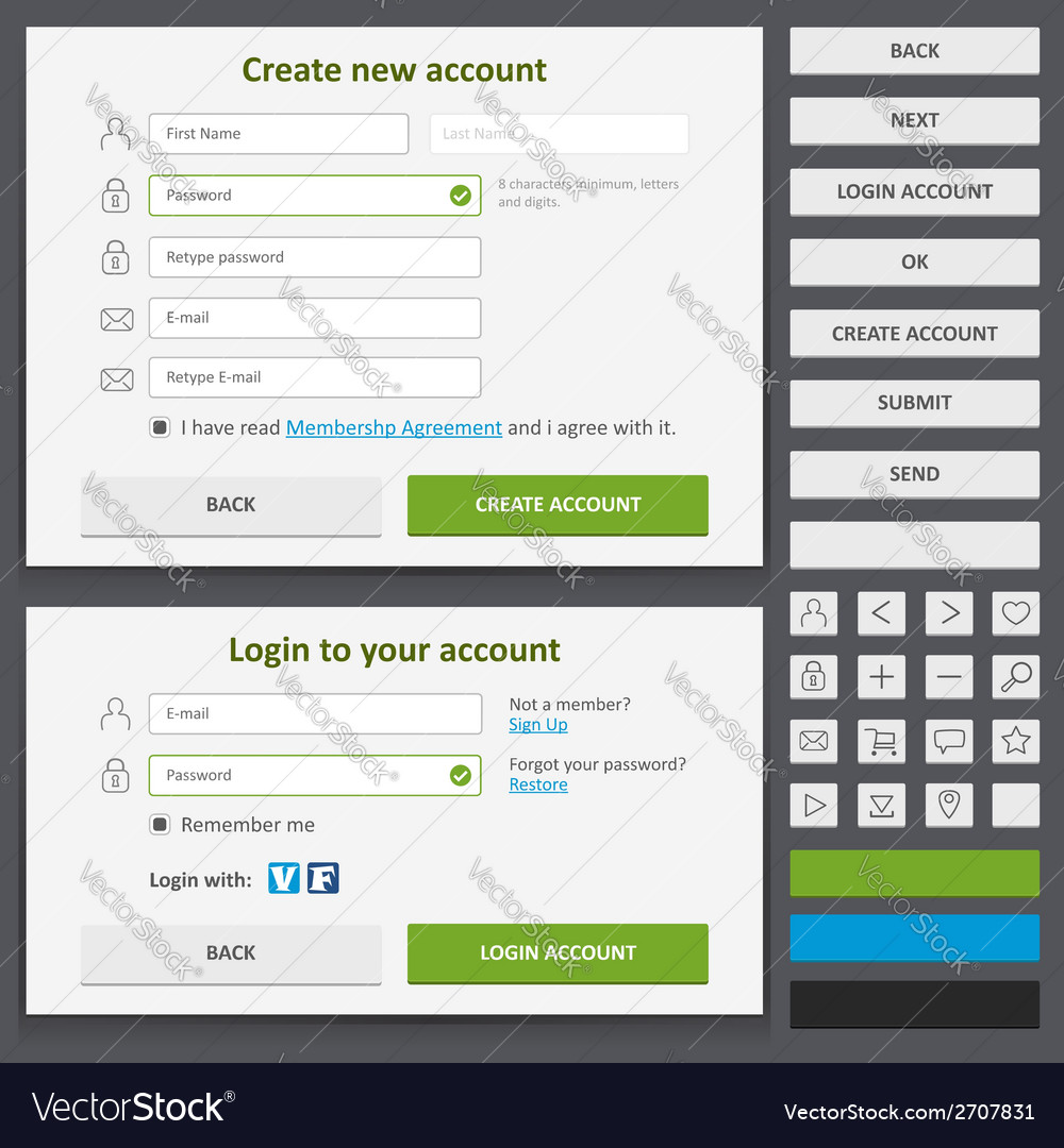 Web design elements set