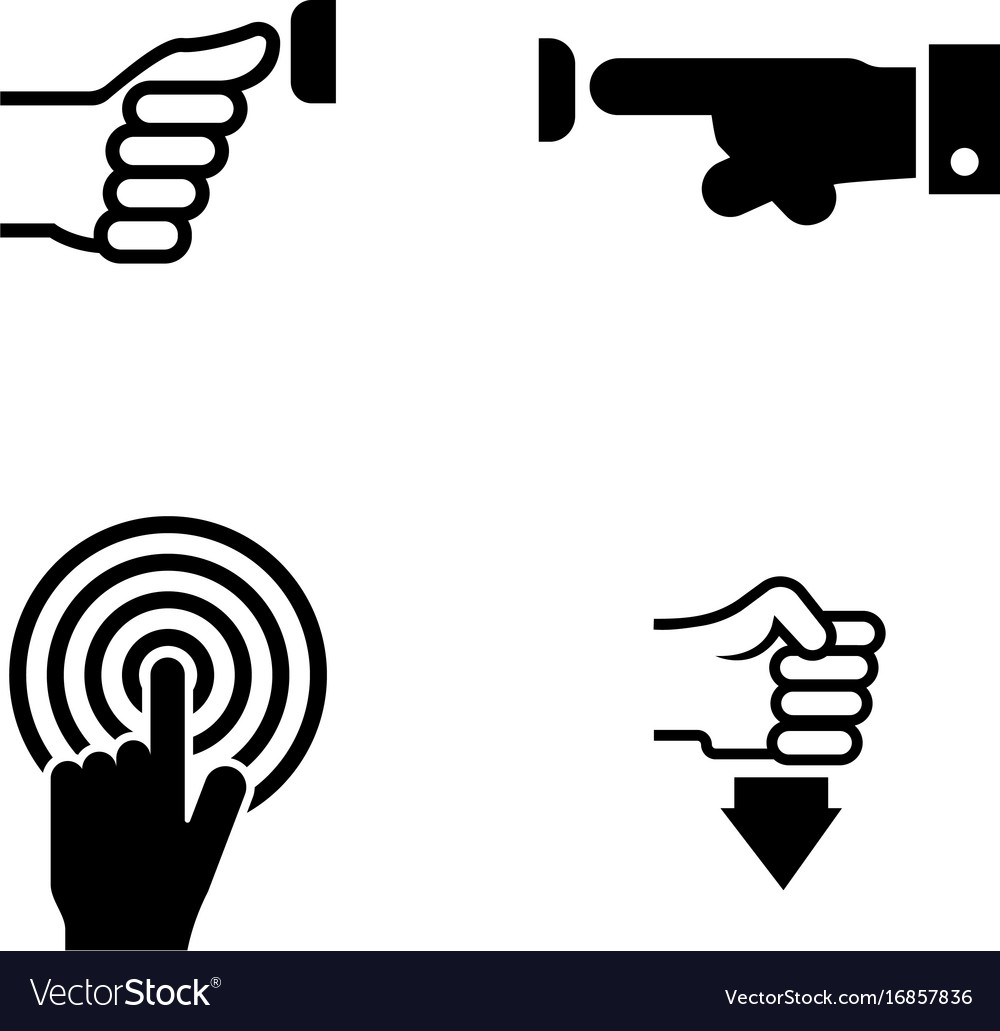Buttons and hand simple related icons