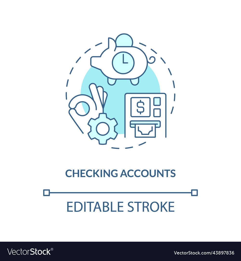 Checking accounts turquoise concept icon