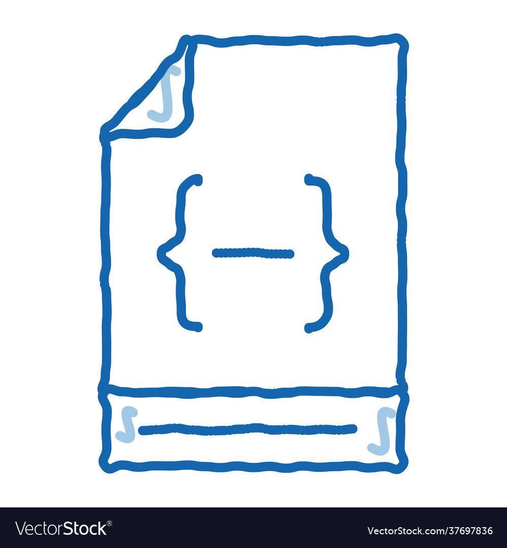 Coding file document system doodle icon hand drawn vector image Coding file document system doodle icon hand drawn