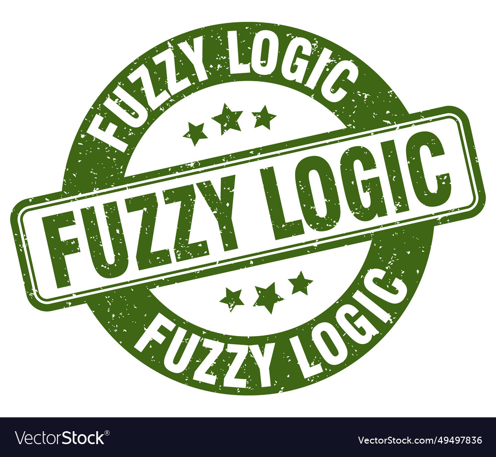 Fuzzy logic stamp label round grunge