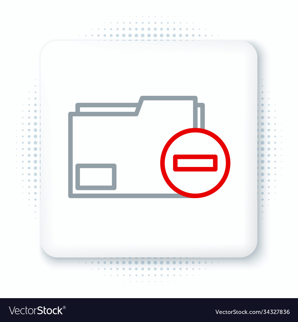 Line document folder with minus icon isolated vector image Line document folder with minus icon isolated