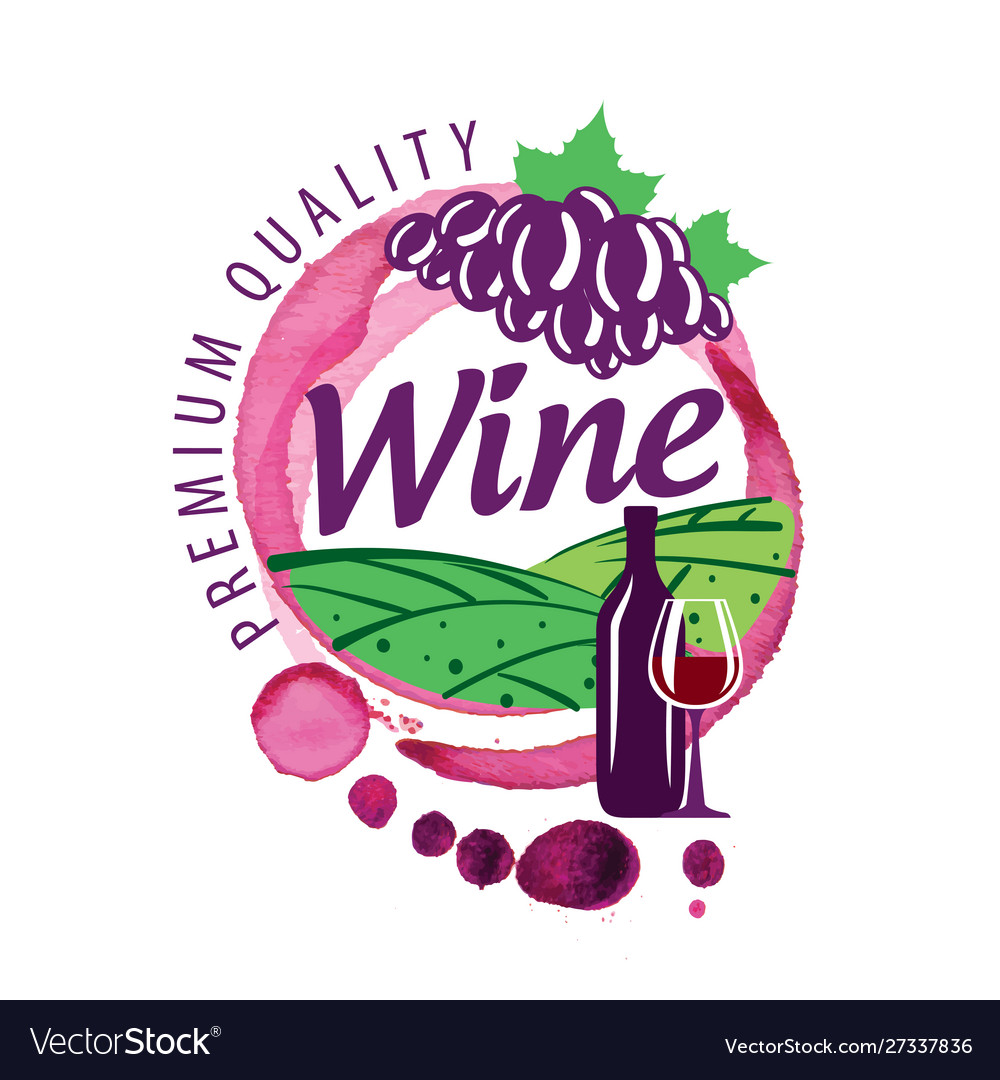 Logo red wine splashed on white