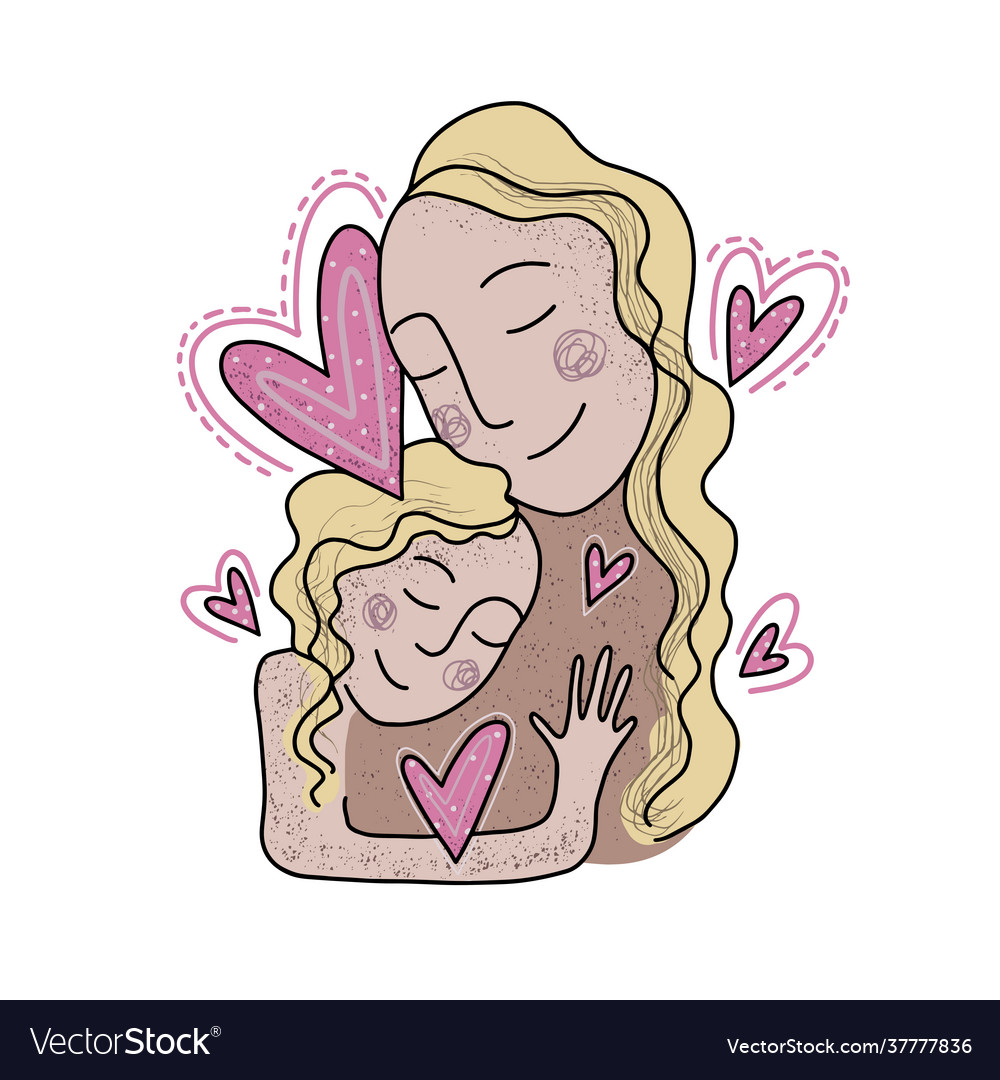 Mom and badaughter vector image Mom and badaughter