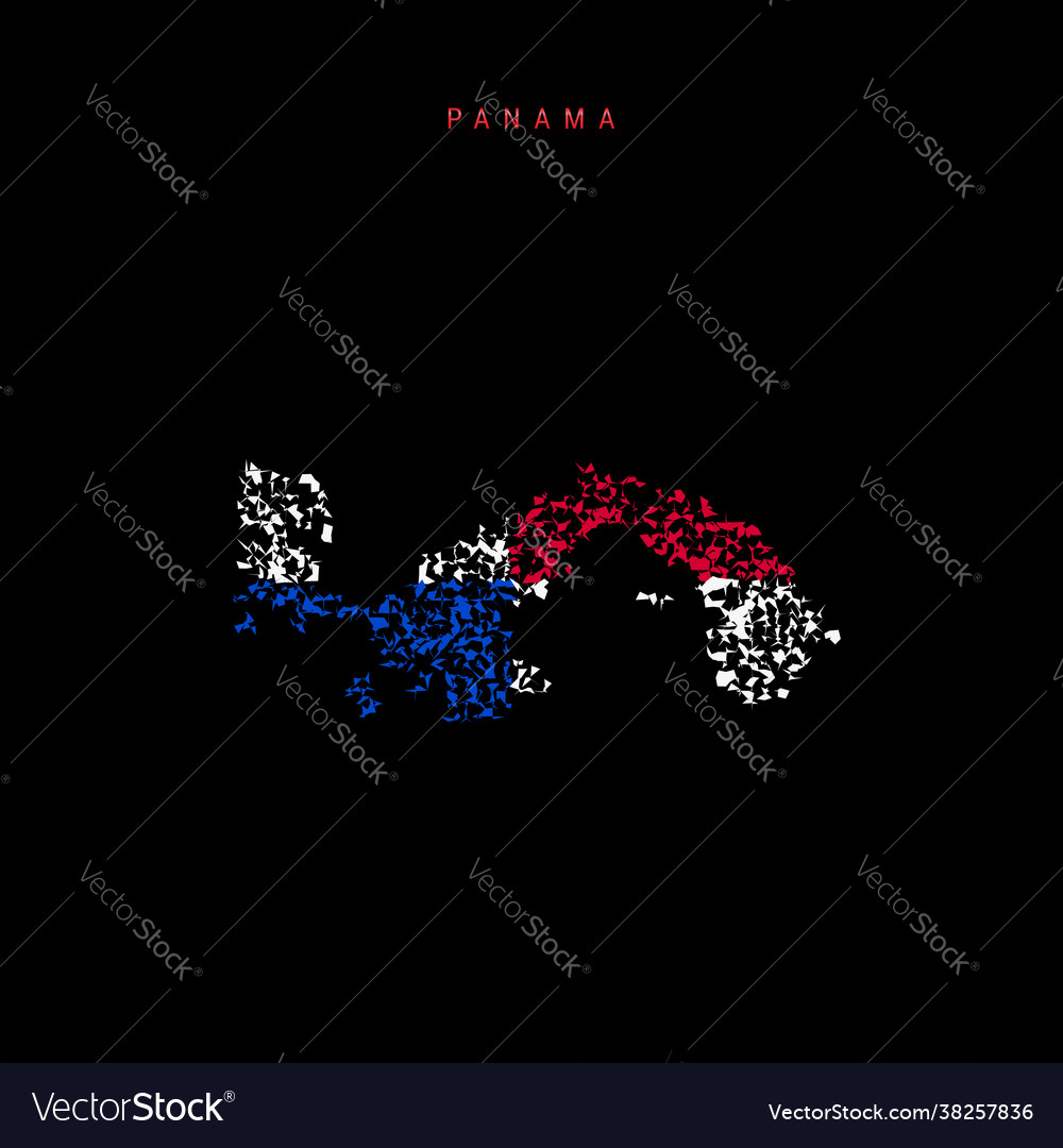 Panama flag map chaotic particles pattern