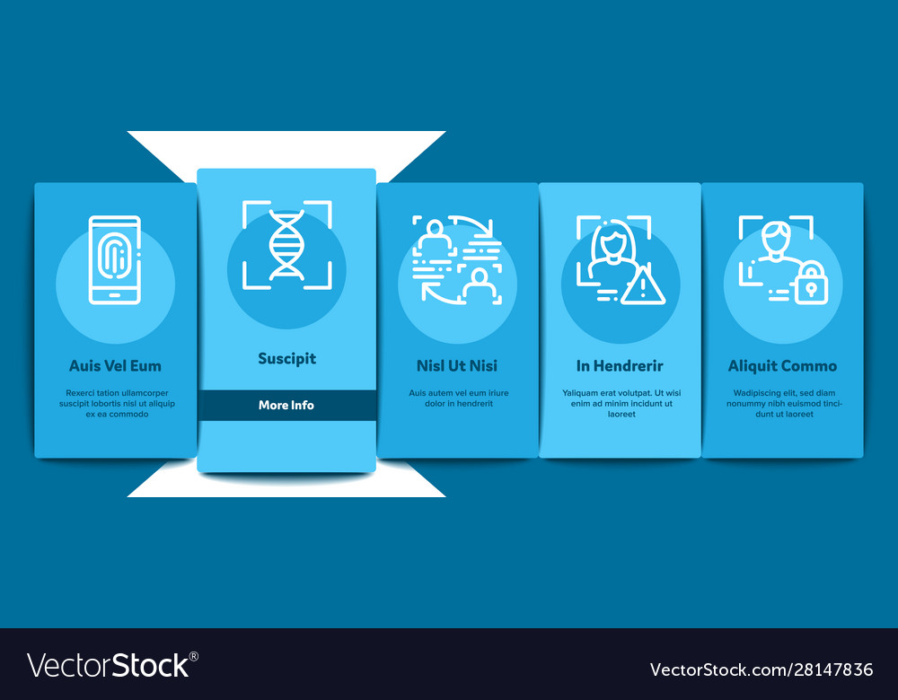 Recognition onboarding elements icons set vector image Recognition onboarding elements icons set