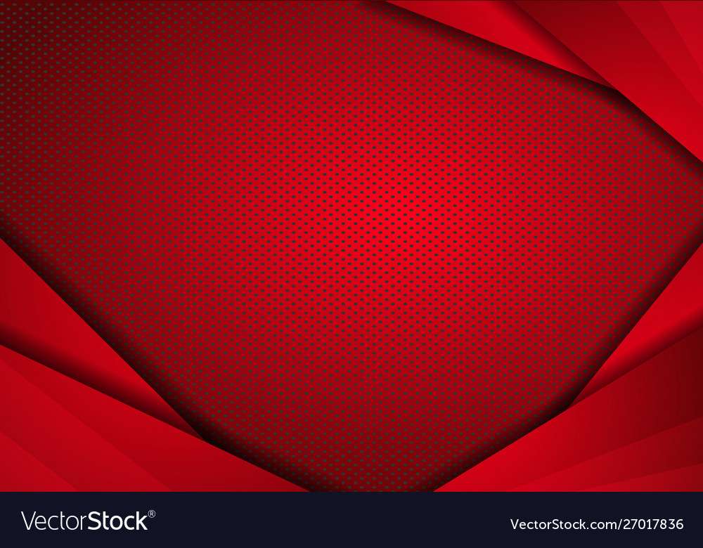 Red modern technology design background with dots vector image Red modern technology design background with dots