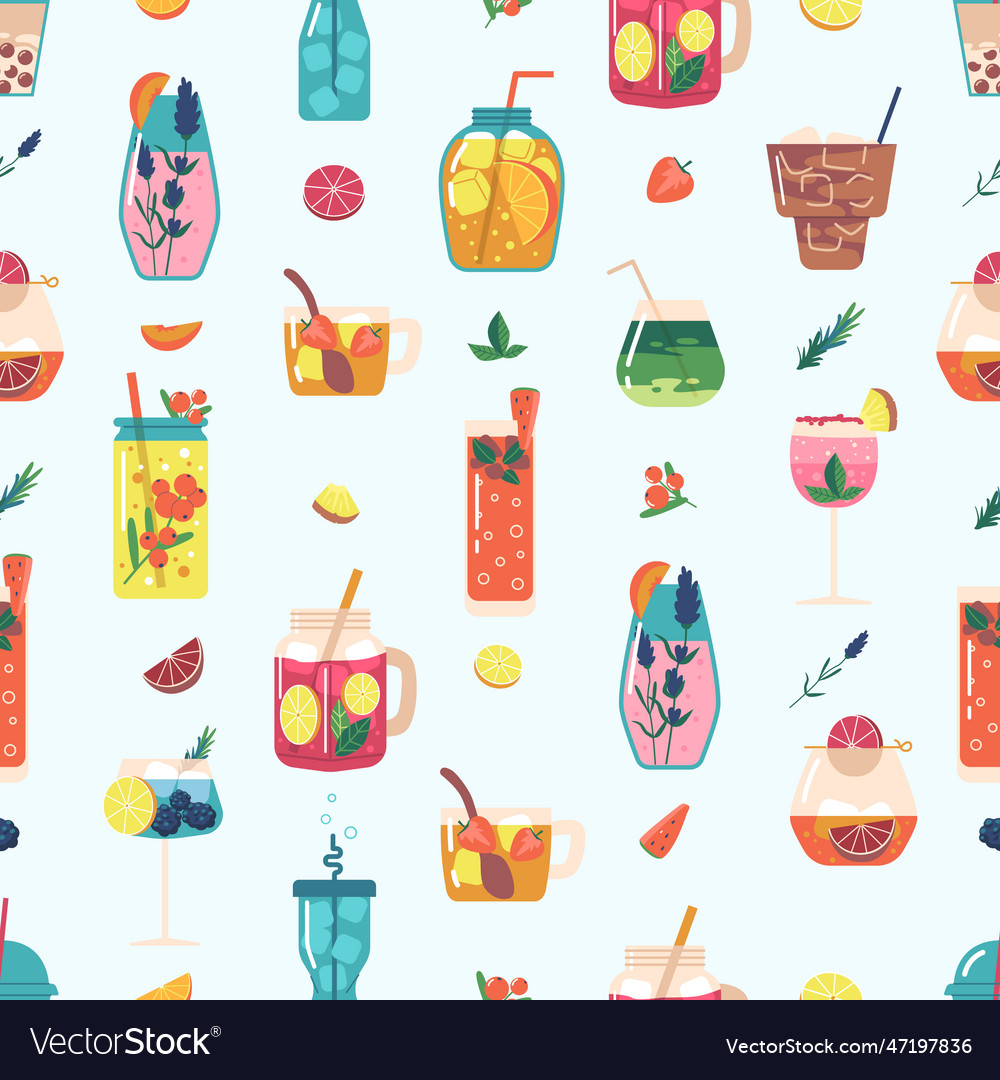 Seamless pattern with vibrant and refreshing