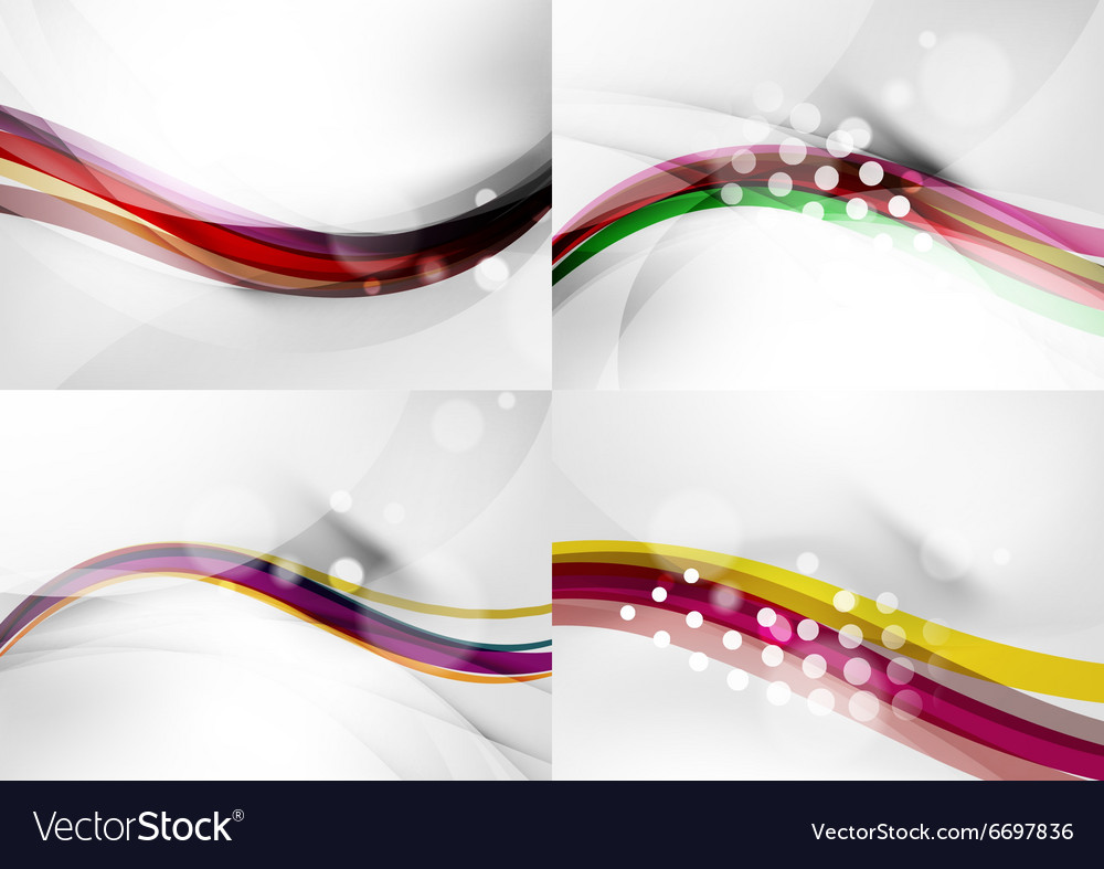 Set abstract backgrounds curve wave lines