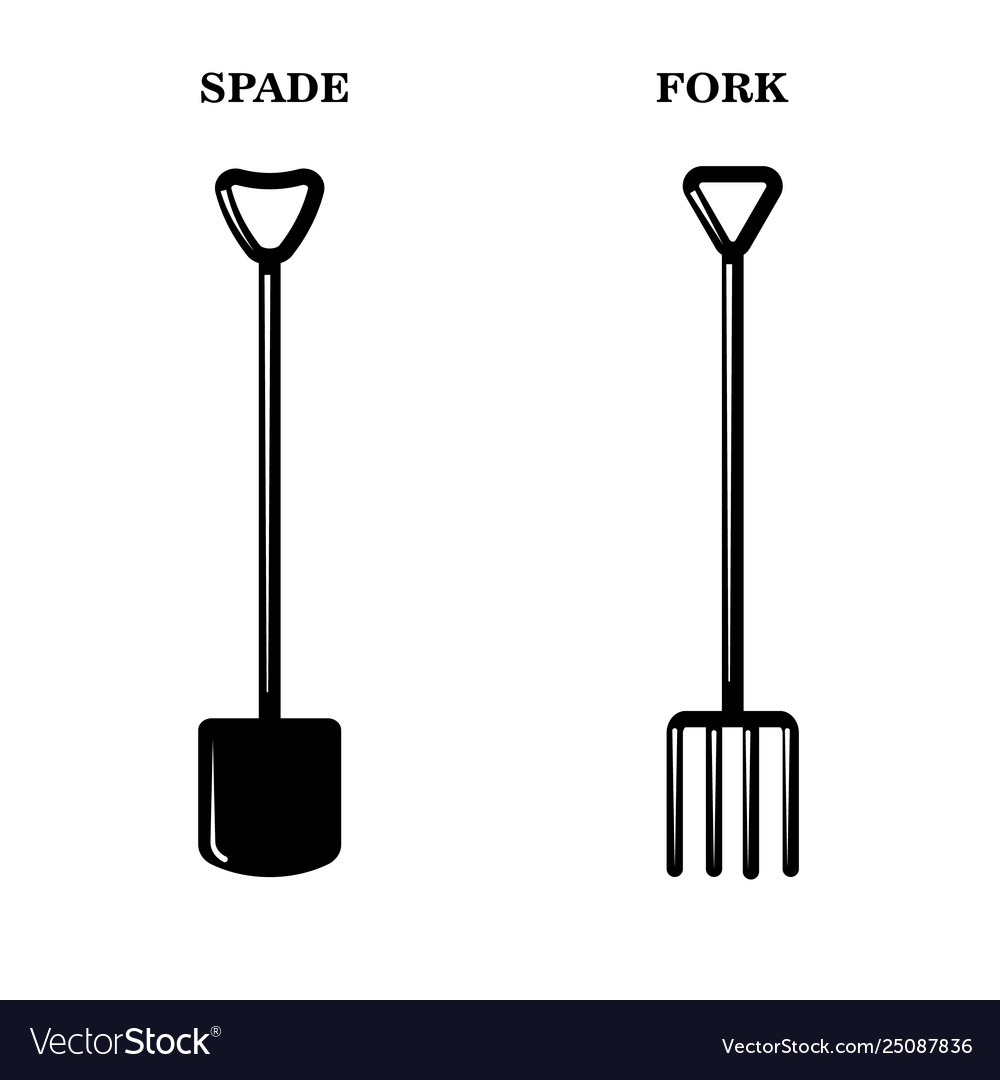 Spade und Pitchfork-Icons im einfachen Stil