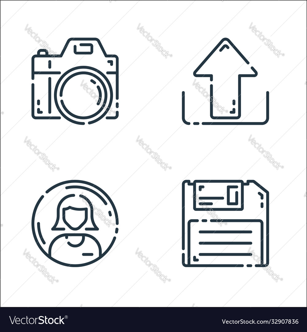 User interface line icons linear set quality Vector Image User interface line icons linear set quality