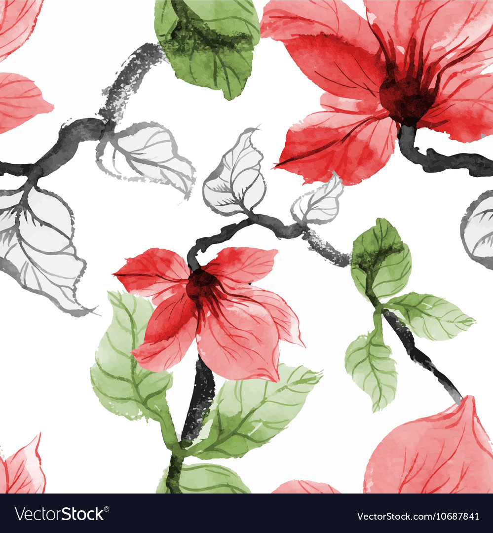 Beautiful watercolor summer garden blooming