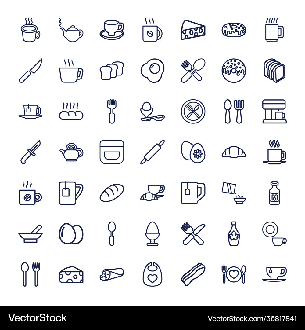 Breakfast icons Royalty Free Vector Image - VectorStock