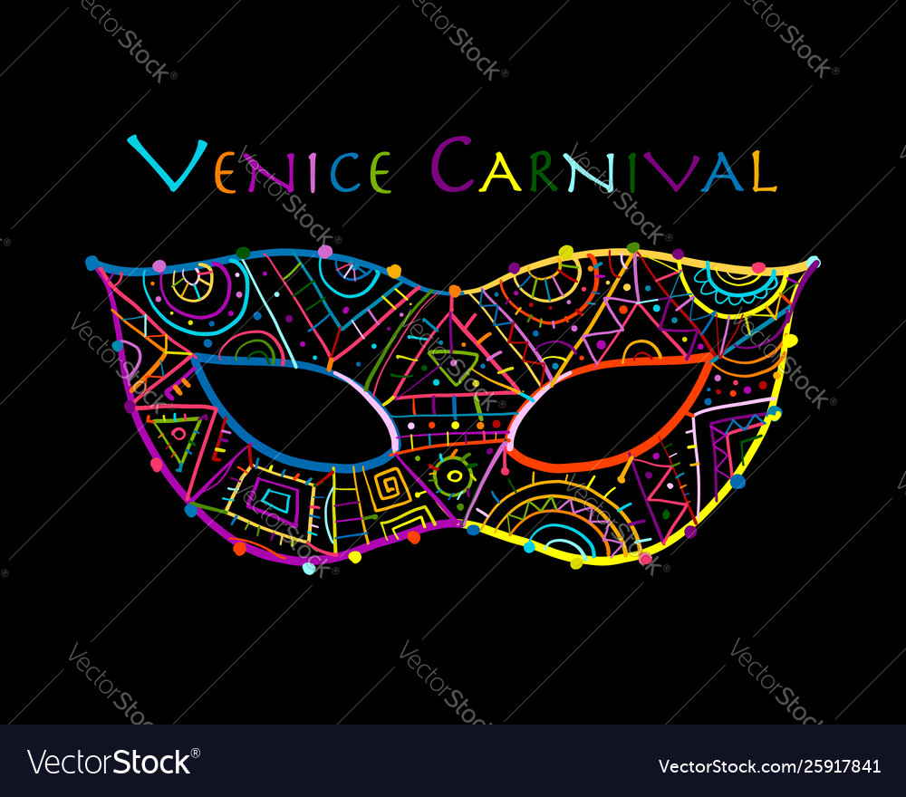 Carnival venetian mask ornamental for your design Vector Image