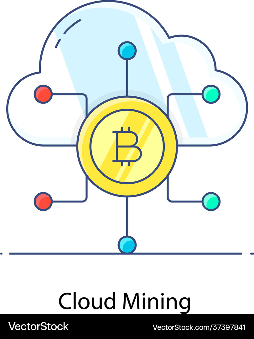 Cloud mining Royalty Free Vector Image - VectorStock