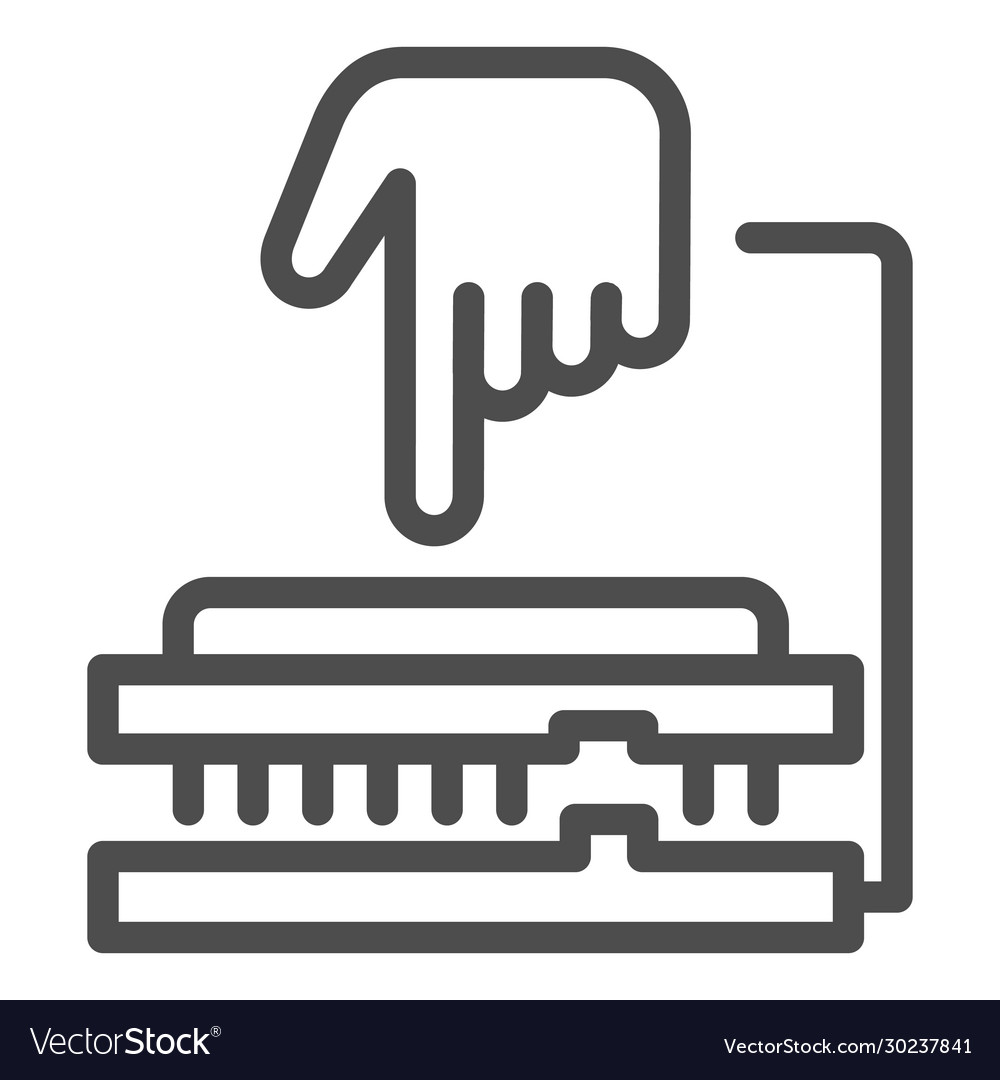 Cpu soket line icon processor integrating