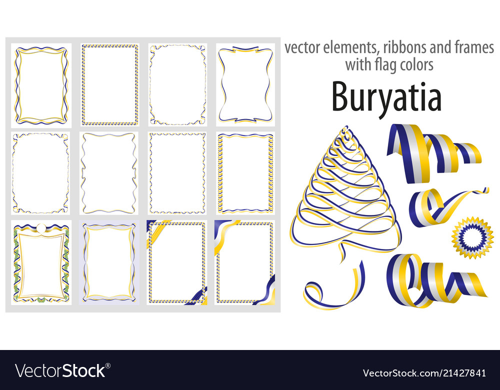 Elements ribbons and frames with flag colors