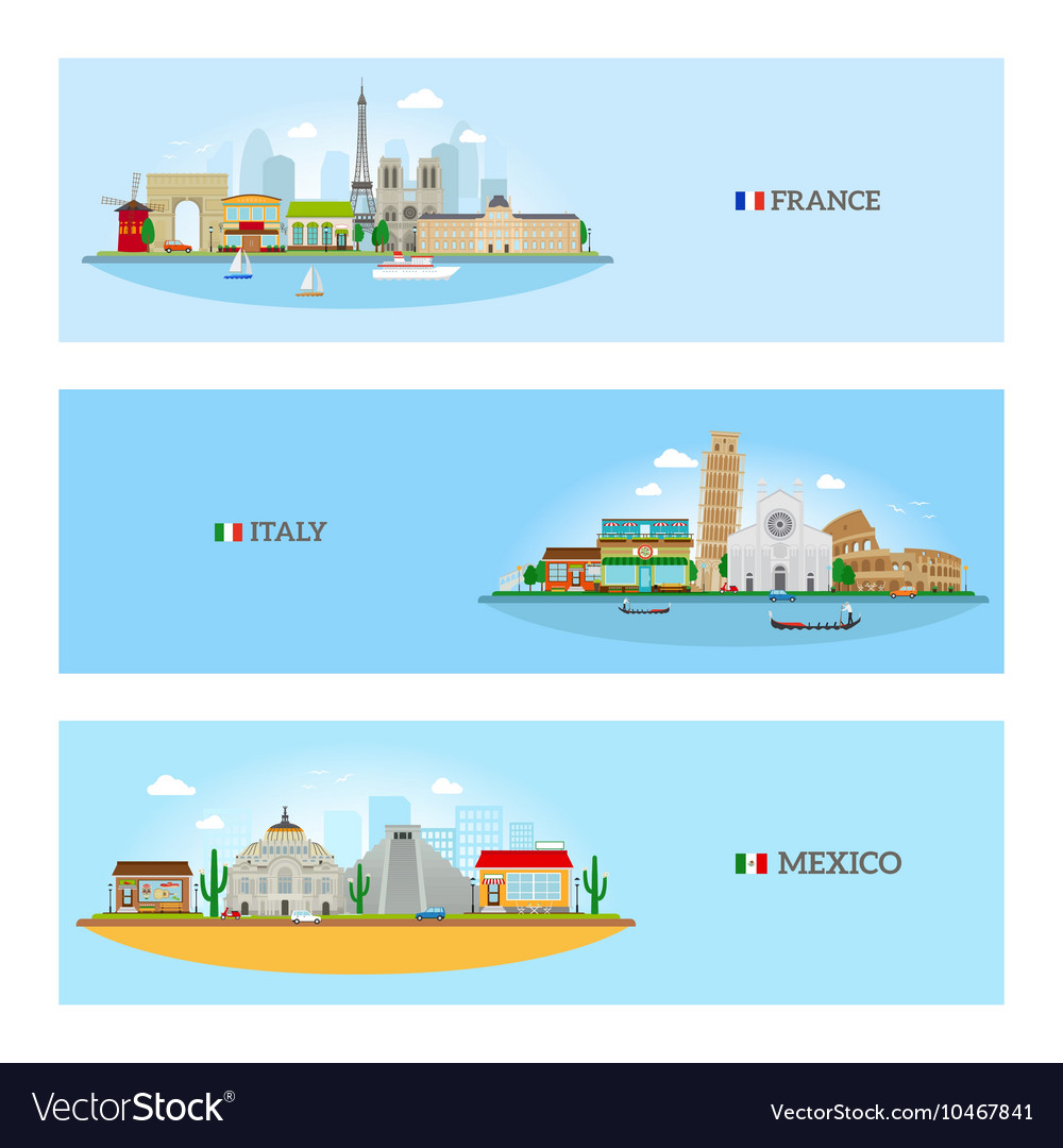 Frankreich italy und mexico skyline