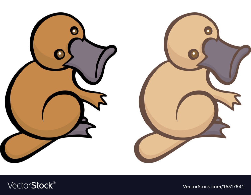 Funny cartoon platypus